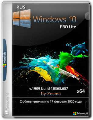 Windows 10 Pro [x64 lite 1909 build 18363.657] (2019) PC |  by Zosma